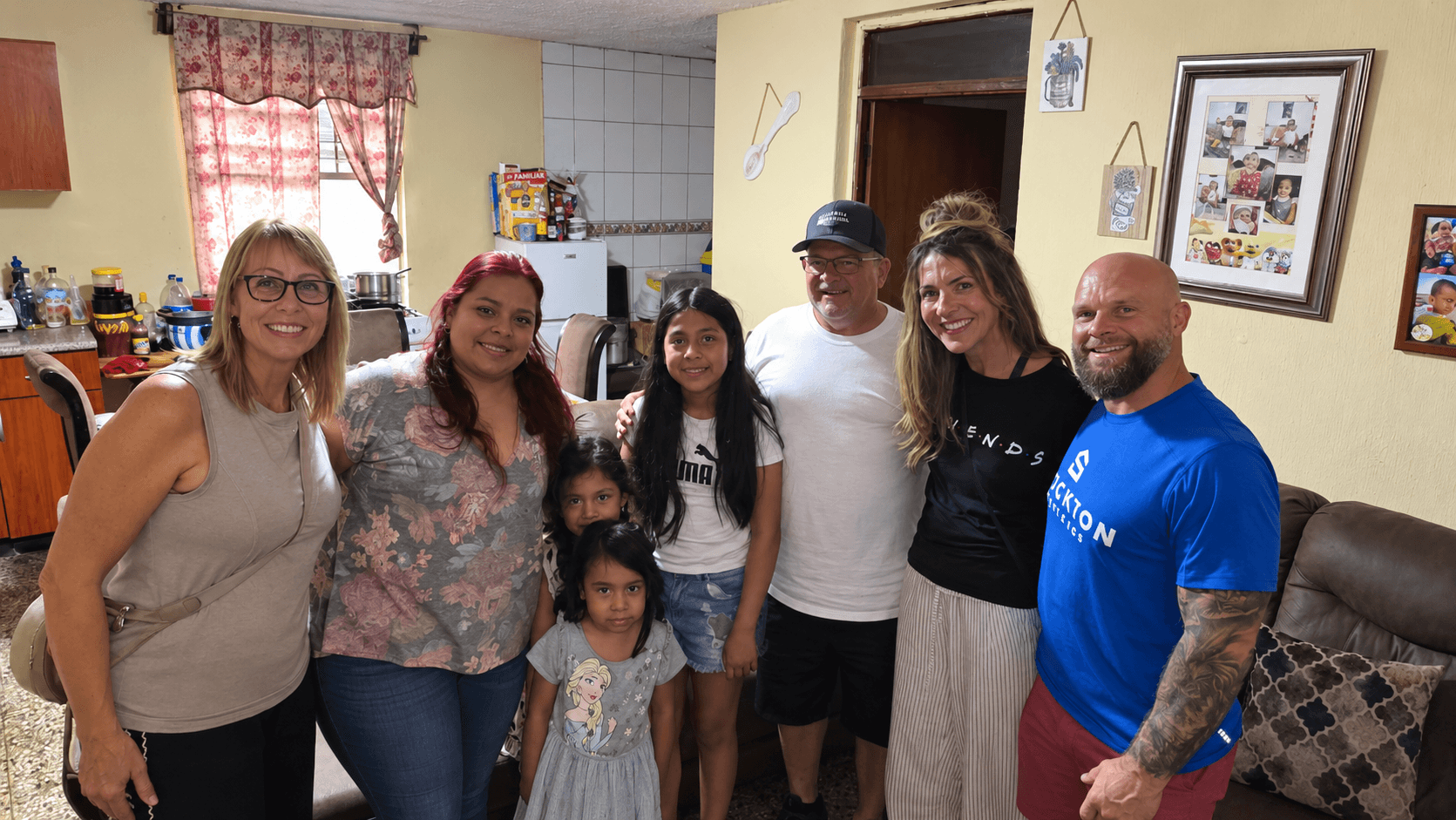 A family and visitors spending time together at home